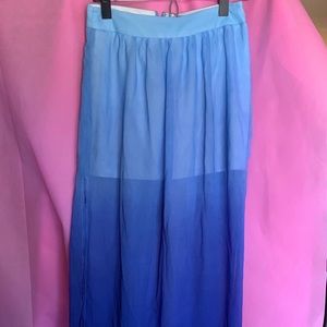 Blue ombré maxi skirt